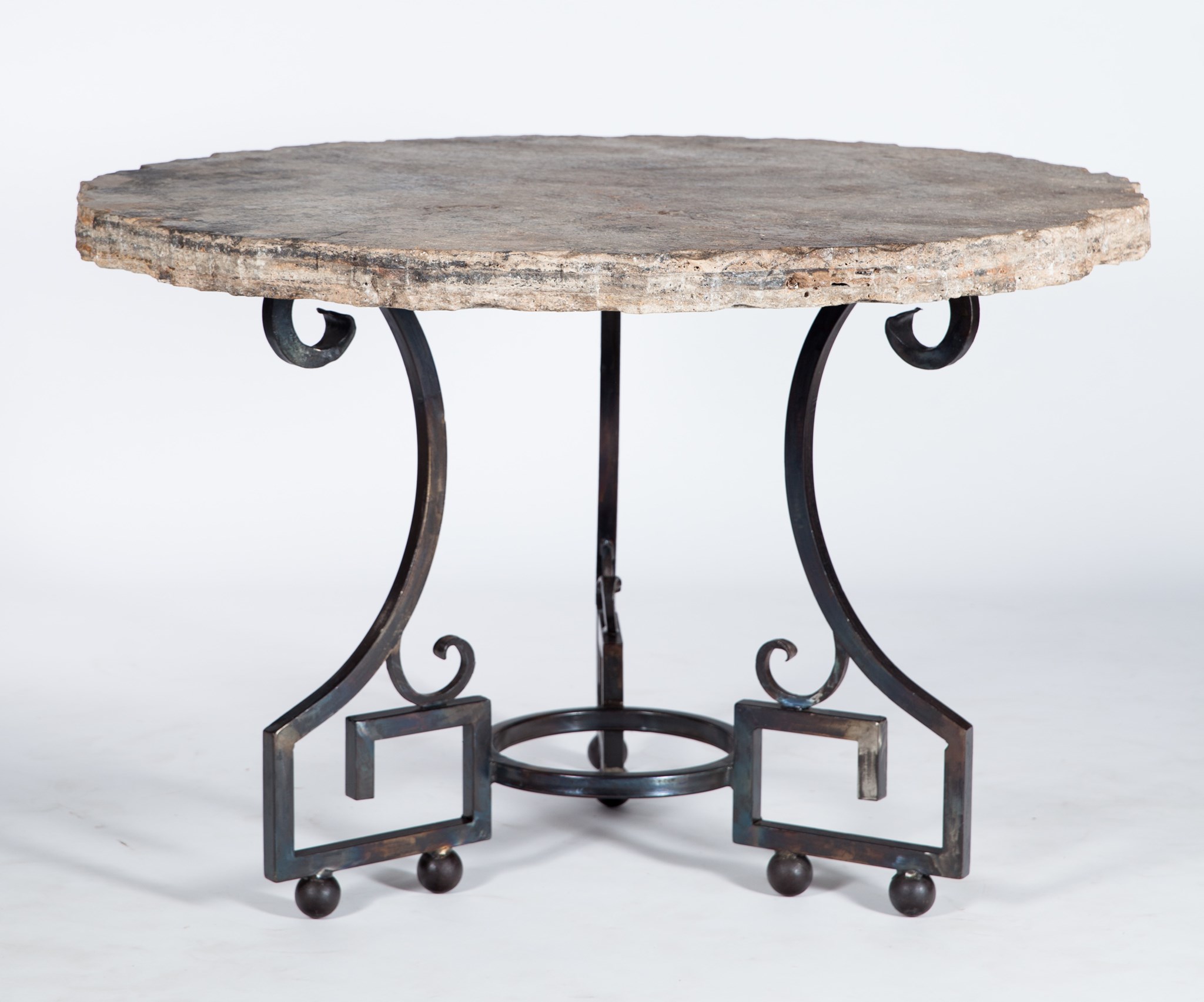 Kingsley Dining Table With 48 Round Live Edge Marble Top Boulevard Urban Living
