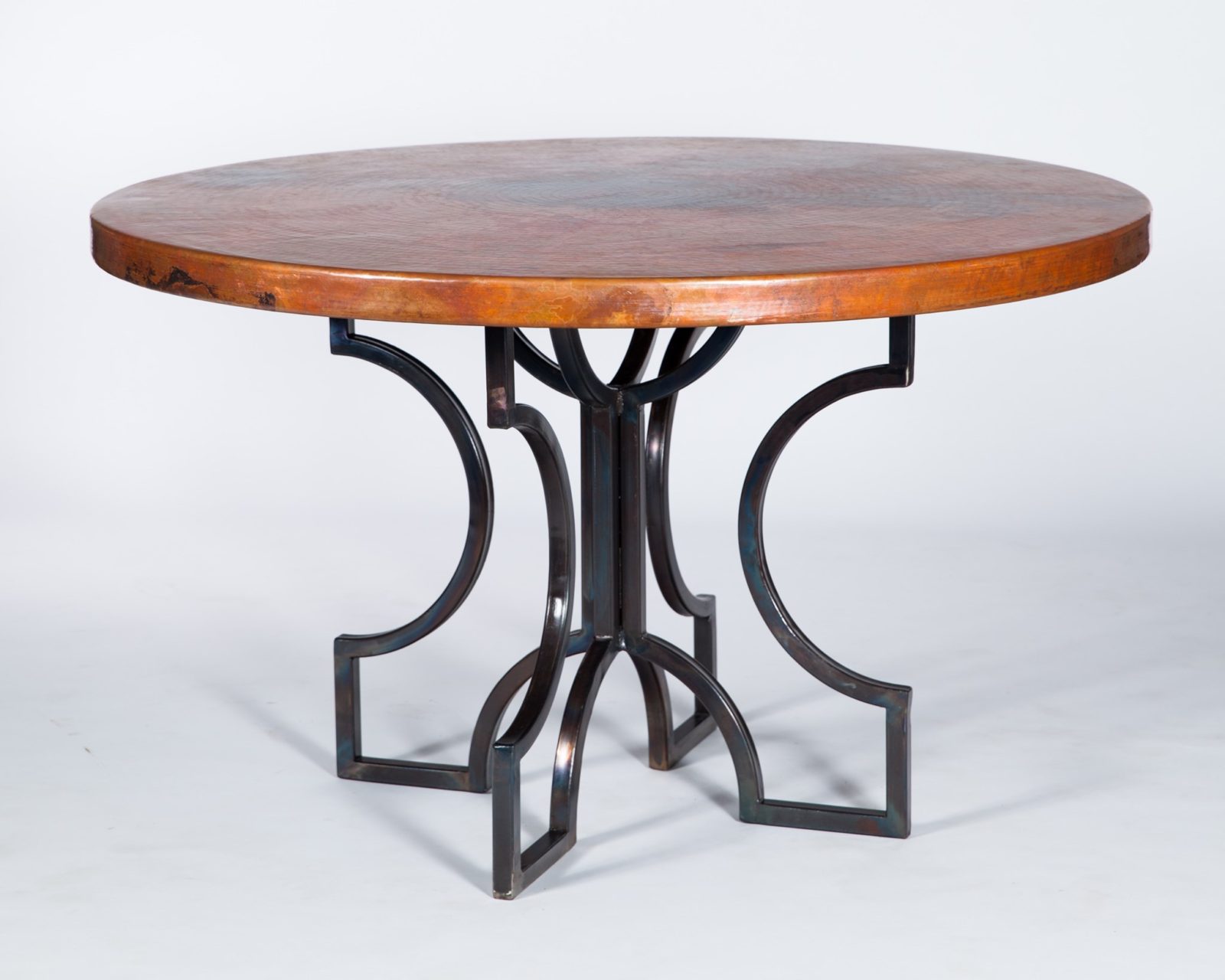 round copper dining room table