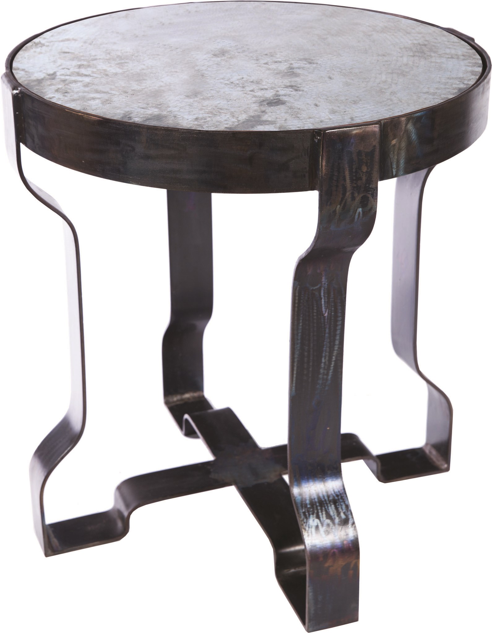 Richmond Metal End Table With Hammered Zinc Top Boulevard Urban Living