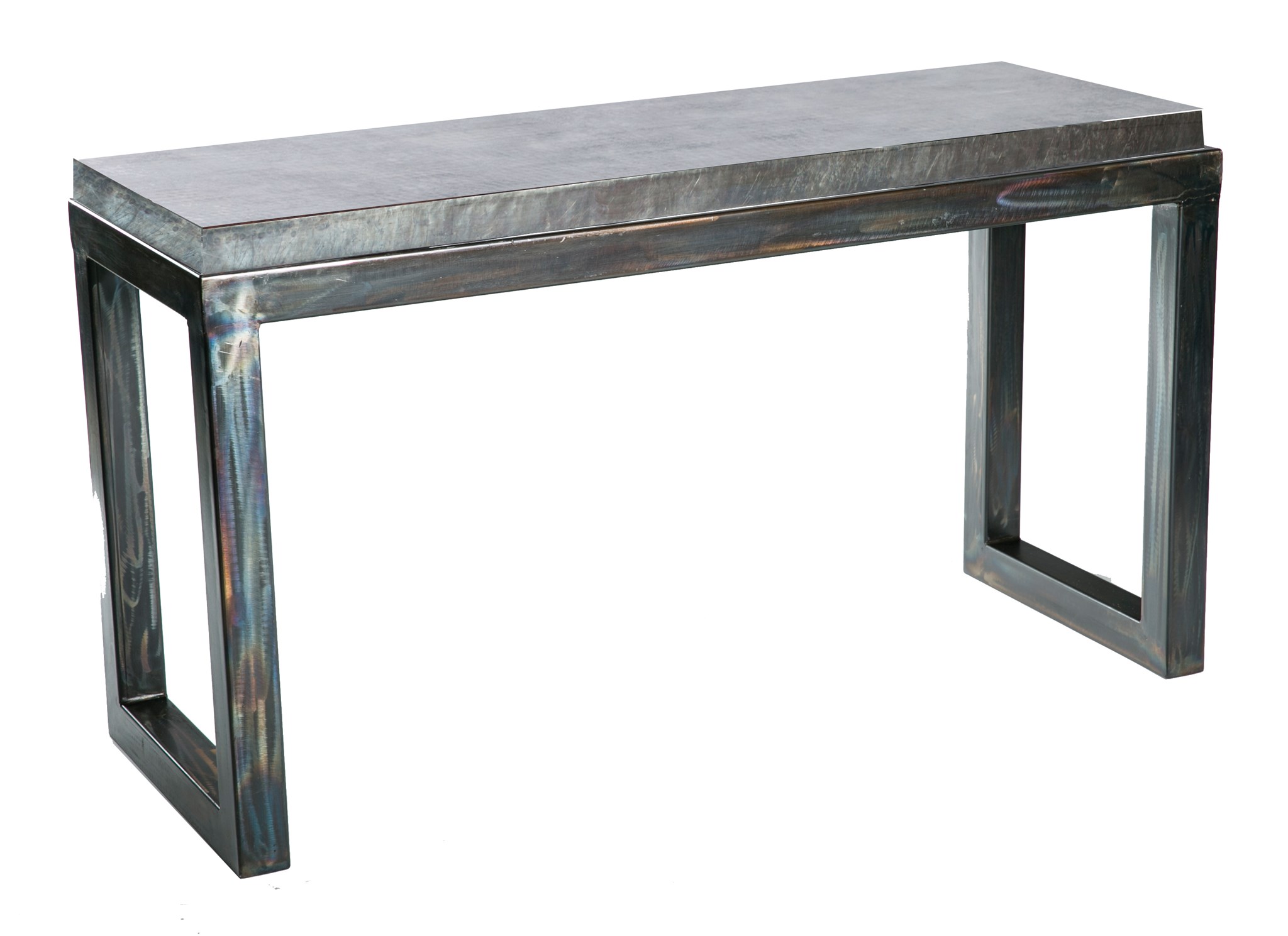 Chester Console Table With Hammered Zinc Top Boulevard Urban Living
