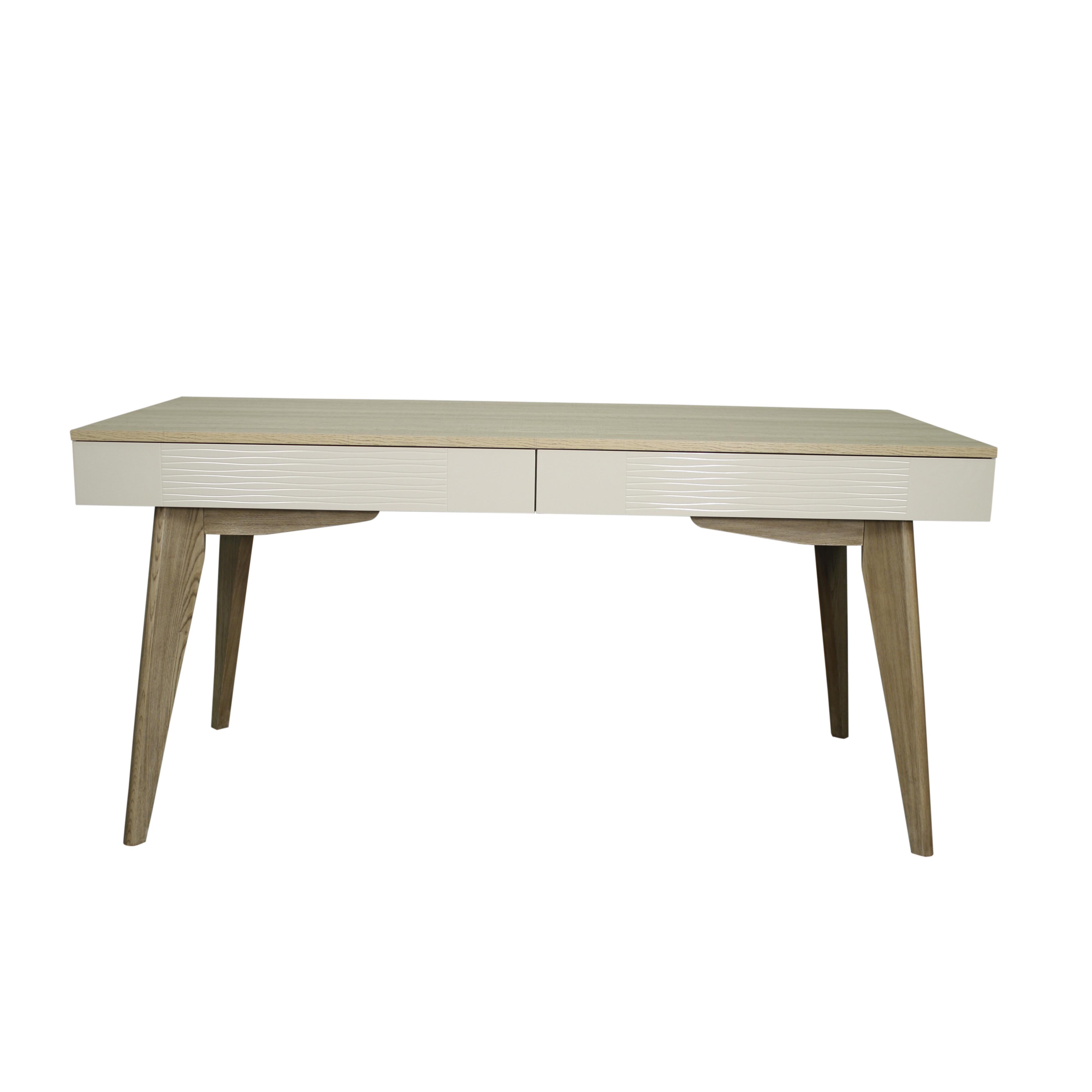 Arnett Desk 2 Drawers Natural Cream Boulevard Urban Living