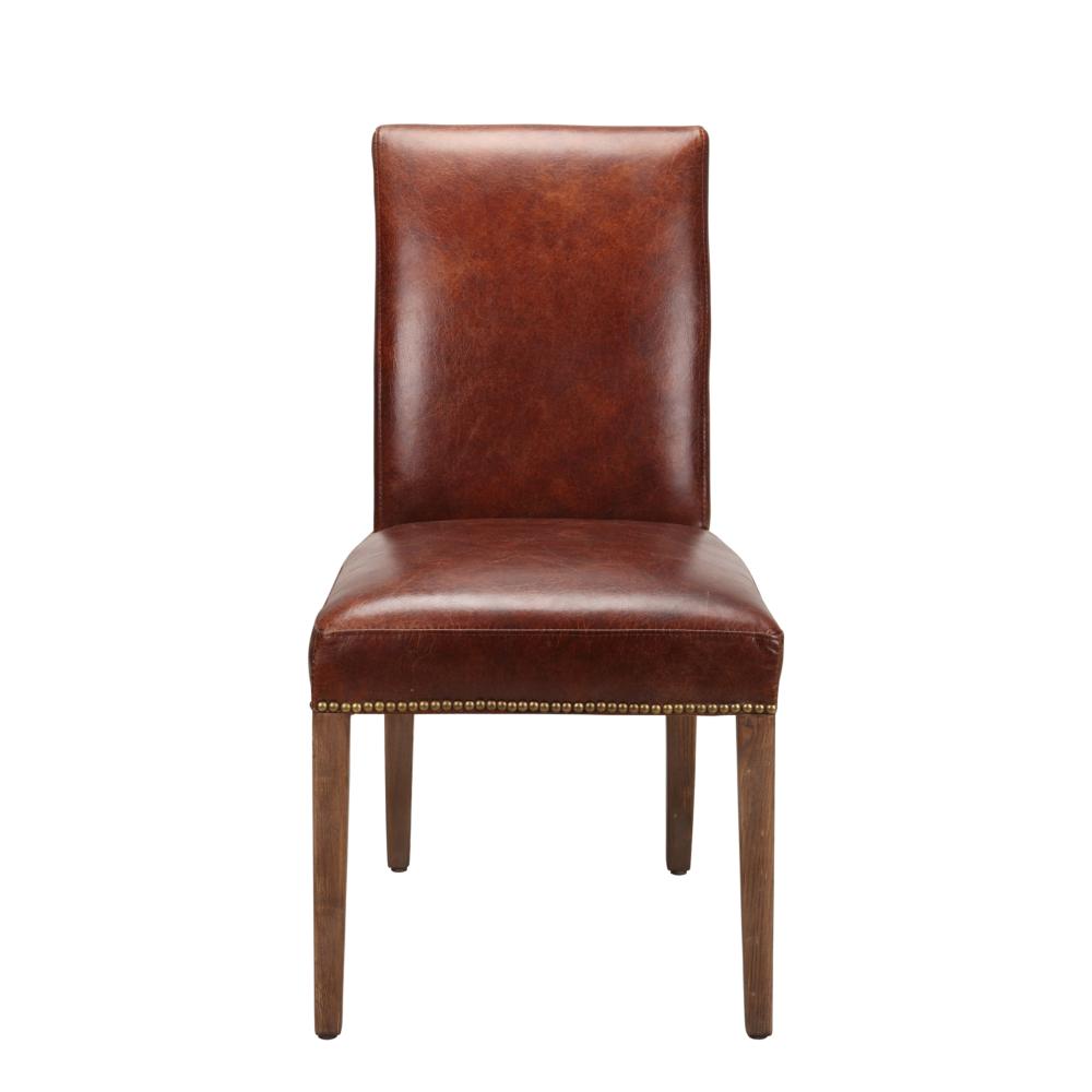 Rex Leather Parson Chair Brown M2