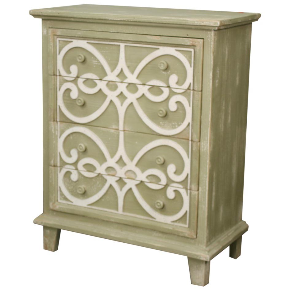 Lourdes Small Chest 4 Drawers Distressed Gray Boulevard Urban
