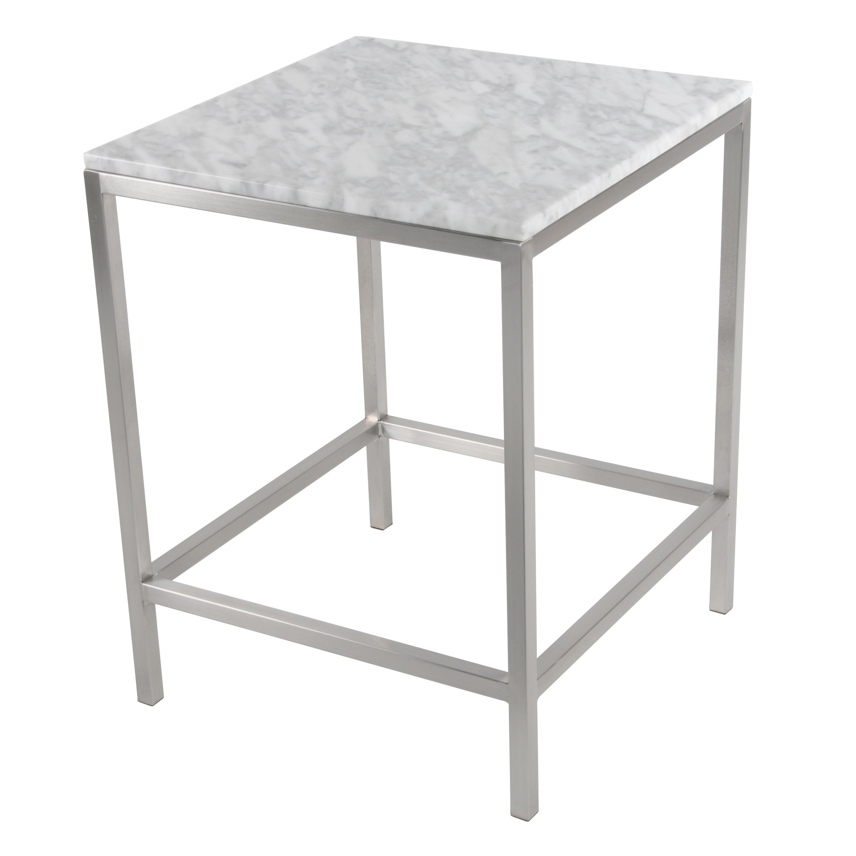 Shea Kd End Table Frame Top Sold Separately Brushed Stainless Steel