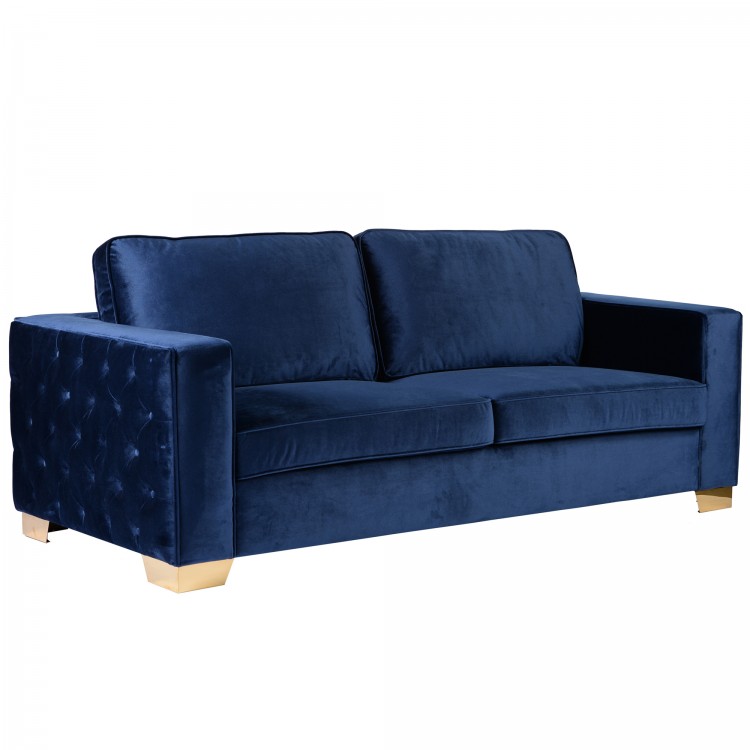 Isola Sofa In Blue Velvet With Gold Metal Legs Boulevard Urban