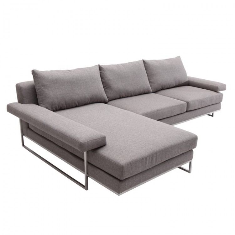 Venice Corner Sofa Sectional In Brushed Steel Finish With