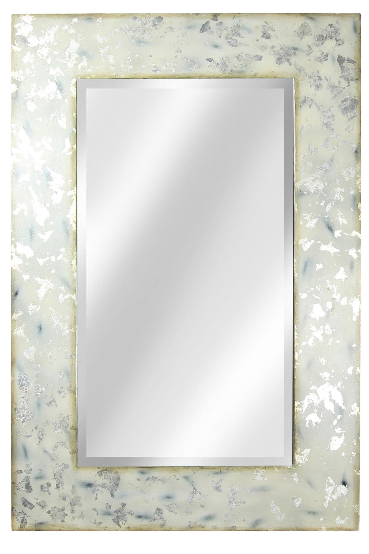 Hand Painting Over Silver Leaf Frame Of A Rectangular Mirror Boulevard Urban Living